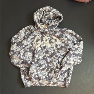 GAP x LoveShackFancy White and Blue Floral Hoodie, Medium, EC
